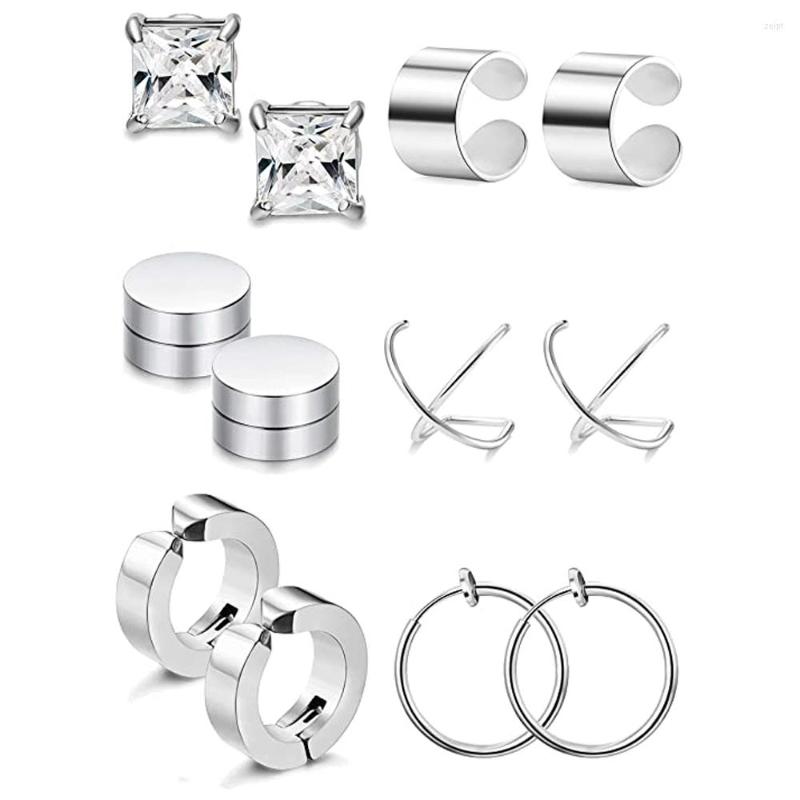 

Backs Earrings 6 Pairs Ear Cuff Earring Magnetic For Men Women Non Pierced Set Fashion Classic Style