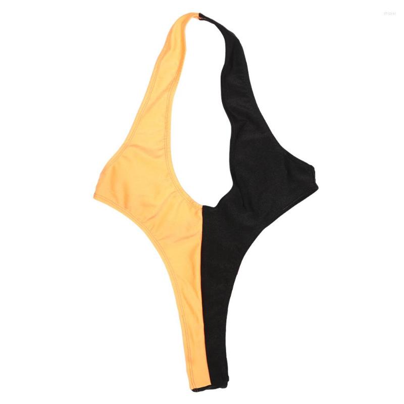 

Women's Swimwear Plus Size High Cut Thong Bikini Bodysuit Halter Neck Backless Sexy Swimsuit Sukumizu Body Fitness Shaping One Piece, Picture shown