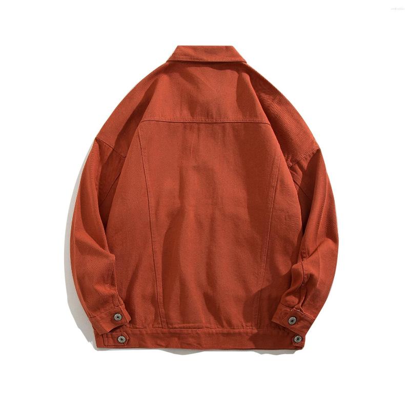 

Men's Jackets Men's Jacket High Quality Spring And Autumn Solid Color Japanese, Orange