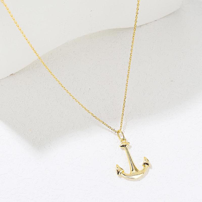 

Chains Vintage Personality Hook Pendant Necklace 14K Gold Plated For Women Jewelry Gift