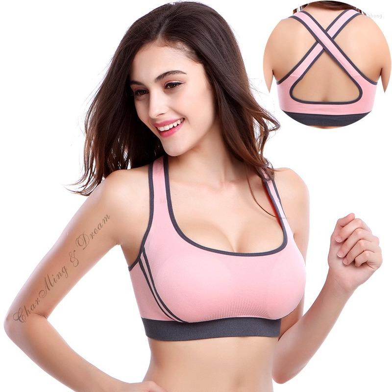

Racing Sets Large Size No Steel Ring Cross Beautiful Back Sports Underwear Seamless Gathering Shockproof Yoga Sleep Running Bra, Purple