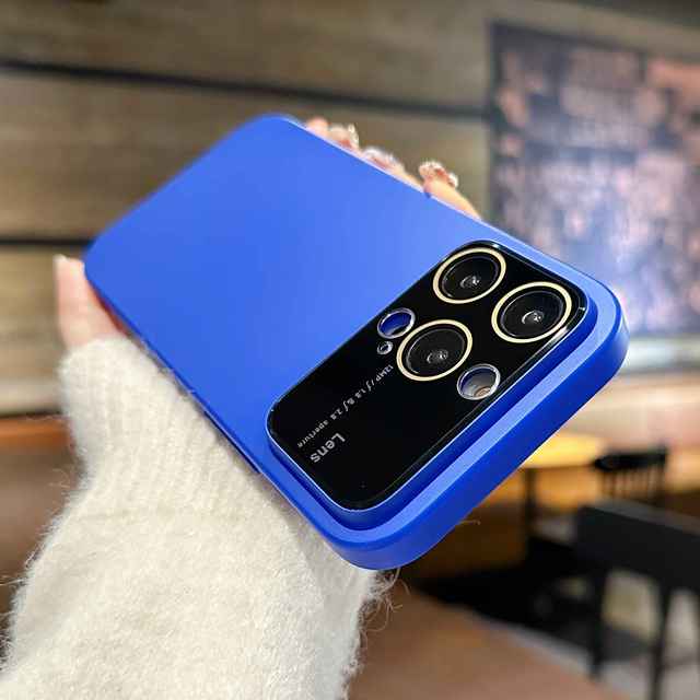 

Matte Lens Tempered Glass Protection Hard Phone Case For iPhone 14 13 12 Pro Max 13Pro Shockproof Bumper Solid Color Cover Capa