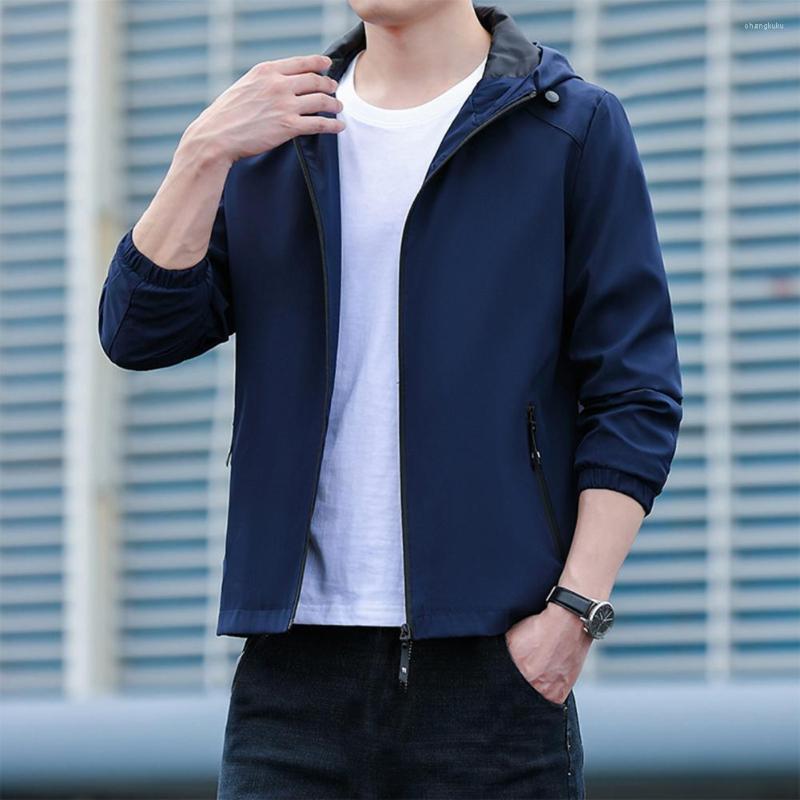 

Men's Jackets Fashion Brand Hoodies For Men High-Quality Casual Solid Color Long Sleeve Hooded Jacket Coats Chaquetas Hombre, Black
