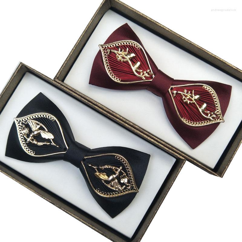 

Bow Ties High Quality Men's Tie 2023 Metal Golden Butterfly For Men Fashion Casual Party Wedding Bowtie AB1024