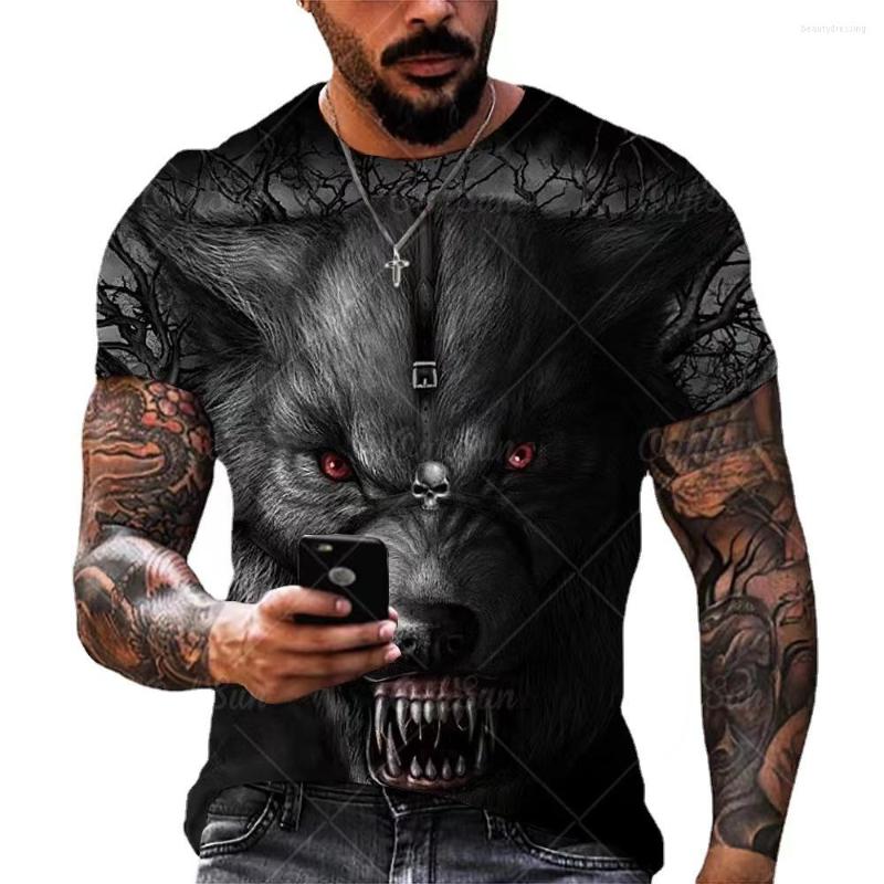 

Men's T Shirts Wolf Shirt Men Summer Tops Vintage Clothes 3D Printed Animal Tees Sleeve Casual O Neck Oversized T-Shirt Harajuku Sweatshirt, Dxcl-0805-50