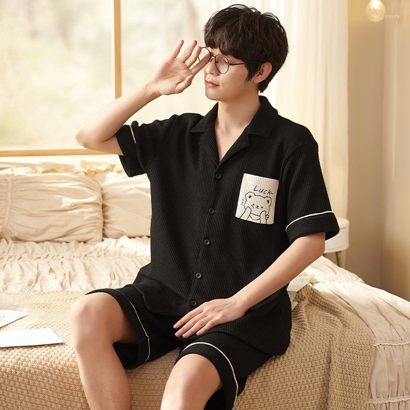 

Men's Sleepwear Men Nightgown Pyjamas Pajamas Short Pajama Pijamas Brand Summer Male Sets Sleeved, Ysm-1002men pajamas