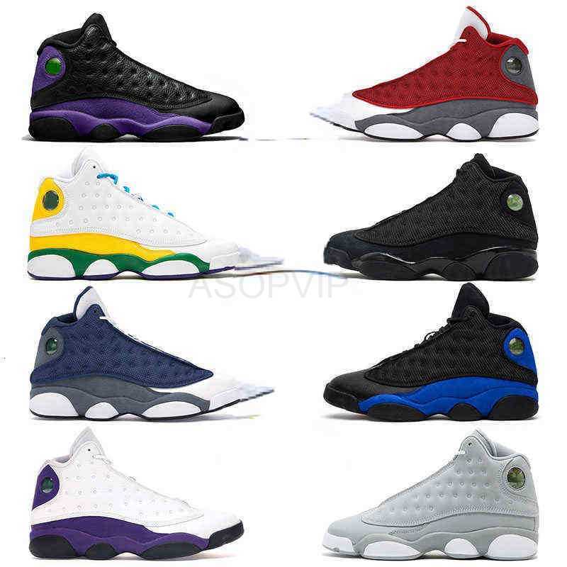 

Jumpman 13 13s Basketball Arrival Shoes for Women Men Trainers Dark Powder Blue Flint Reverse Bred Court Purple Sports Authentic Sneakers, B17 36-47 black
