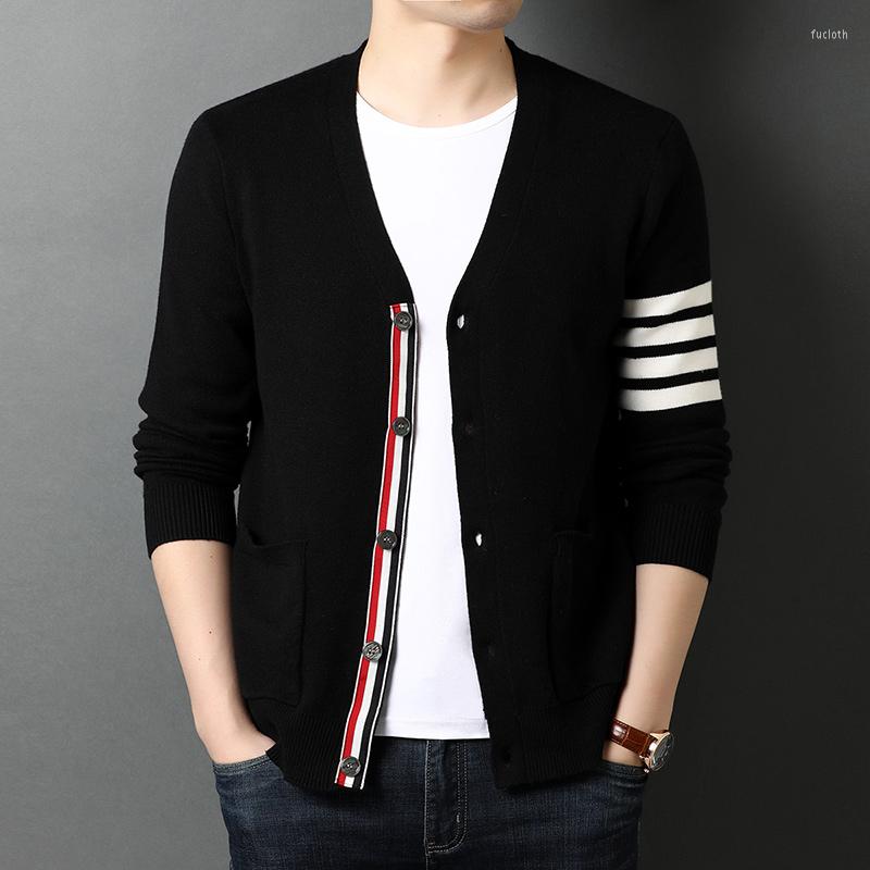 

Men's Sweaters 2023Top Grade Spring Autum Brand Fashion Knitted Men Cardigan Sweater Black Korean Casual Coats Jacket Mens Clothing, Light grey