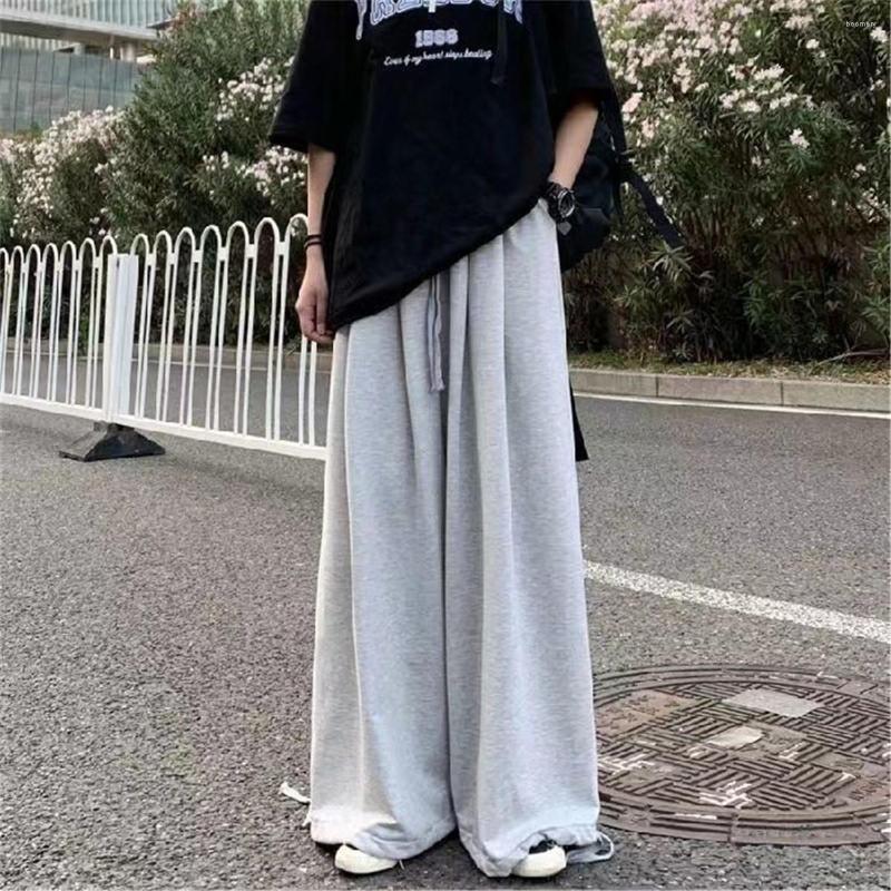 

Women' Pants Gray Solid Women Autumn Cargo Trousers Streetwear Ulzzang Loose Harajuku Fashion Female Funny Casual Lantern Girls