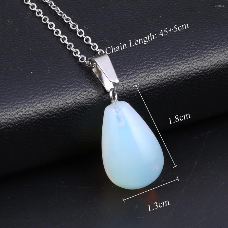 

Pendant Necklaces Natural Stone Necklace Agate DIY Style Oval Stainless Steel Chain Specification 18 13mm
