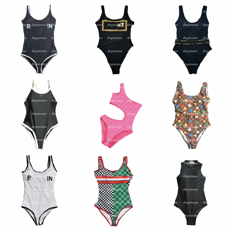 

New Women Bathing Suit Beach Bikini Designer Lace Diamond Textile Sexy Backless Swimsuit Fashion One Piece Swimwear