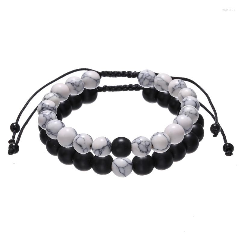 

Strand Black Lava Stone Charm Tiger Eye Beads Bracelet For Men Women Beaded Braided Bracelets Handmade Adjustable Jewelry Pulseira