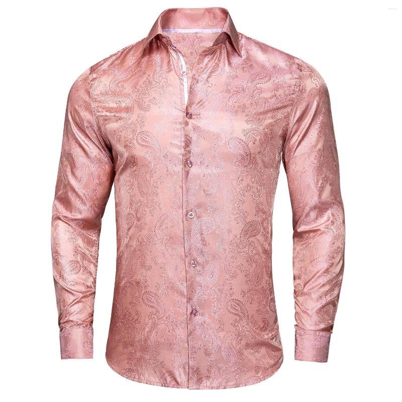 

Men' Casual Shirts Hi-Tie Jacquard Silk Mens Long Sleeves Wedding Business Party Light Summer Overshirt Wholesale For Male, Cydj1628