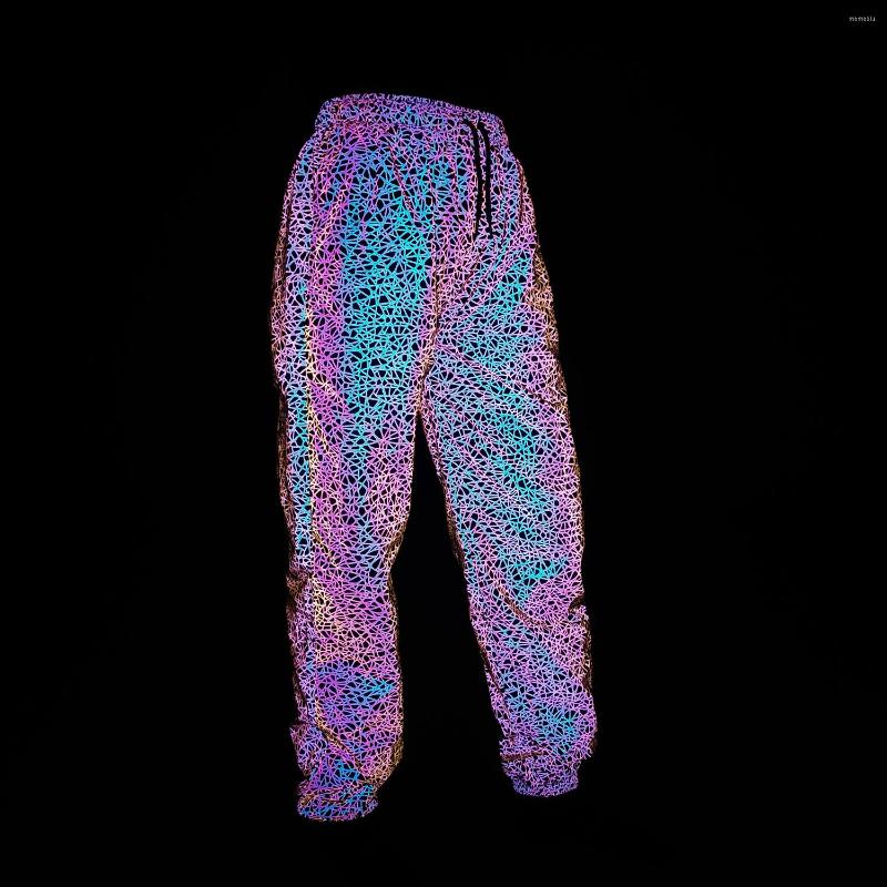

Men's Pants Techwear Men Hip Hop Colorful Reflective Streetwear Night Light Jogging Trousers Outwear Sweatpants Pantalon Homme, Picture color