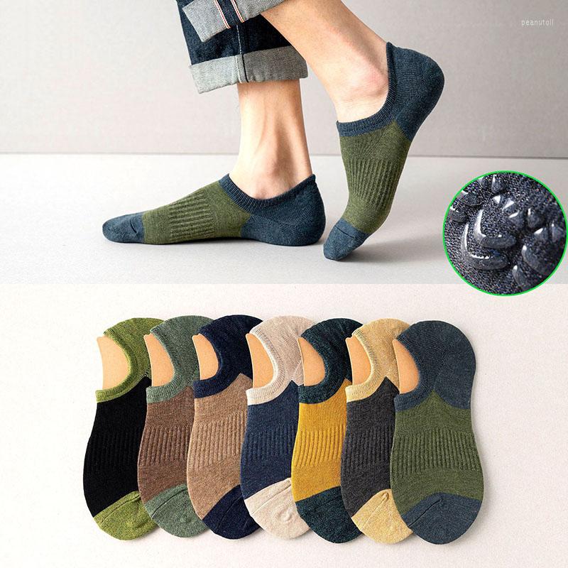 

Men's Socks 10 Pairs Men's Shallow Invisible Summer Thin Colour Blocking Breathable Boat Silicone Anti-slip Retro Male, C5
