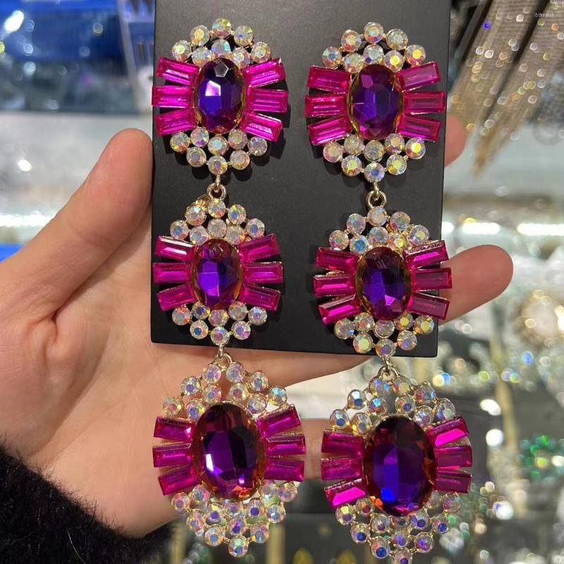 

Dangle Earrings Luxury Shiny Rhinestone For Women Fashion Jewelry Gorgeous Evening Dress Statement Accessory