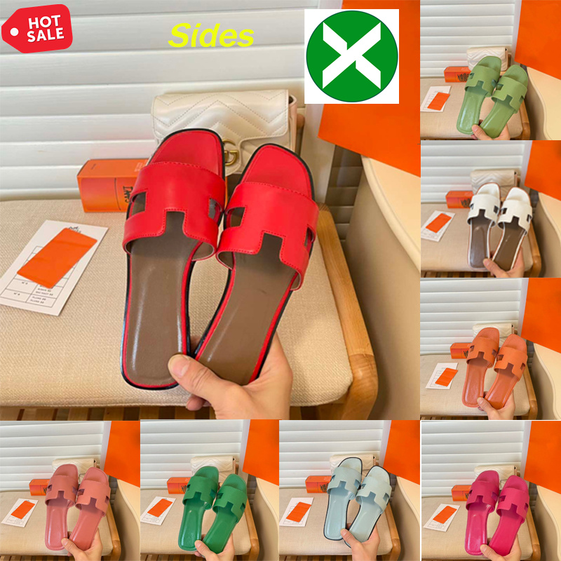 

oran slides Sandales Fashion Sandals Genuine Leather For Women Slippers Summer Luxury Flat Slides Ladies Summer Beach Sandal Party Wedding Oran Slipper shoes