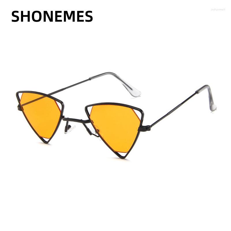 

Sunglasses Fashion Triangle Women Men Vintage Steampunk Design Metal Frame Eyewear Hollow Sun Glasses For Ladies