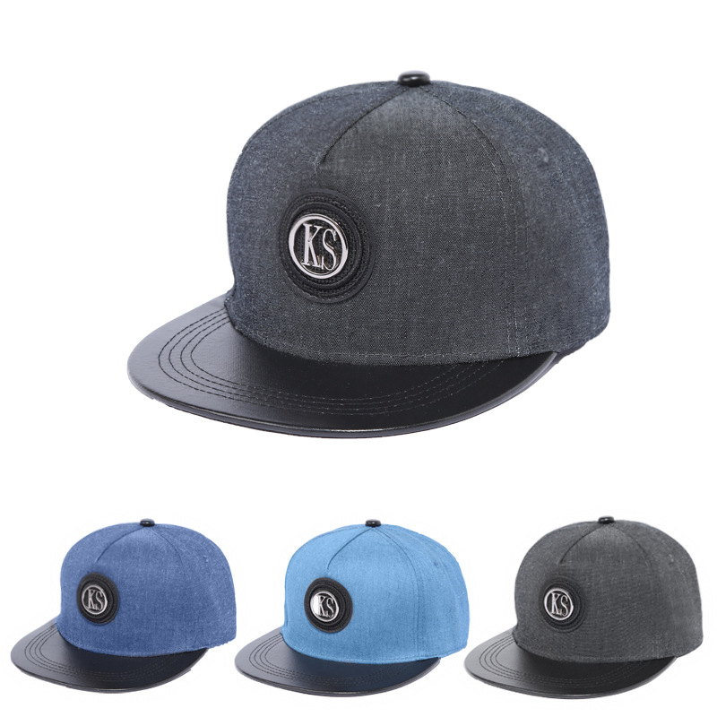 

Summer Men's Baseball Cap Letter KS Pattern Flat Brim Hat Fashion Male Sport Cap For Couples Wholesale HCS317, Sky blue