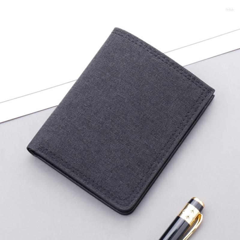 

Wallets 2023 Fashion Men Short Wallet Coin Purse Card Holder Vertical Canvas, Black
