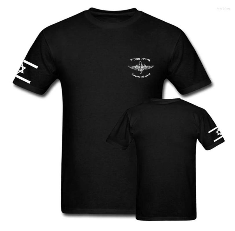 

Men's T Shirts Jewish Israeli Army Special Forces Sayeret Matkal & Israel Flag Shirt Casual Tee Sleeve Side IDF T-Shirt Oversize, Navy
