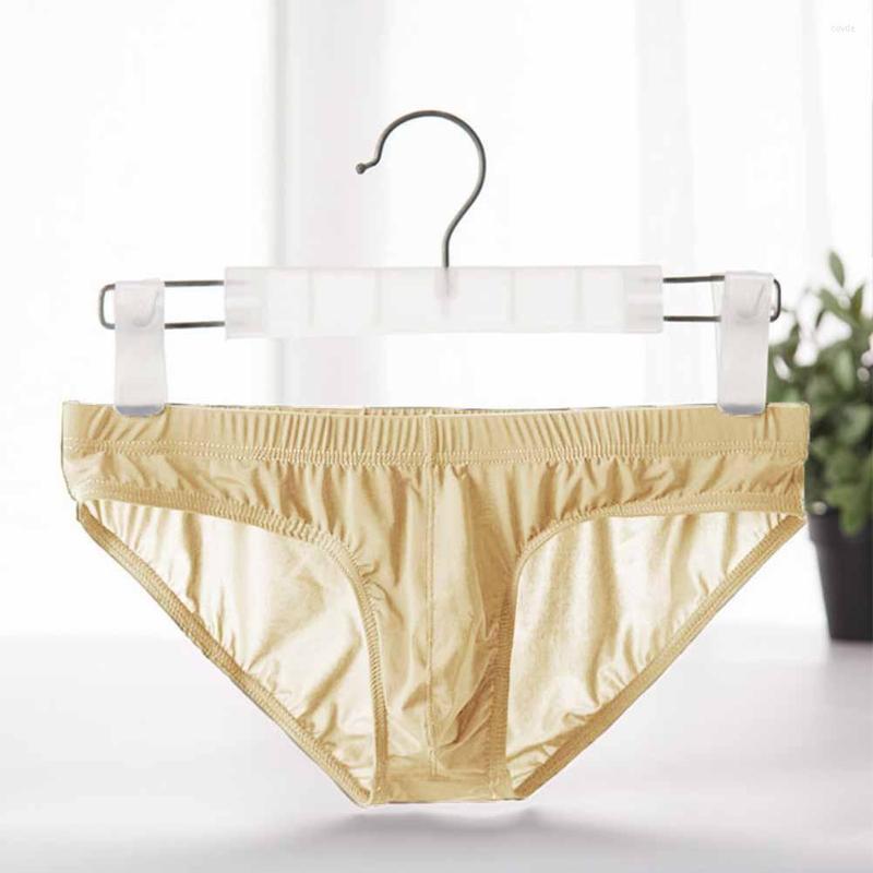 

Underpants Mens Solid Briefs Sexy Wet Look Panties Transparent Thin Trunks Shorts Underwear Comfort Soft Thong G-strings Pouch Bikini, Brown