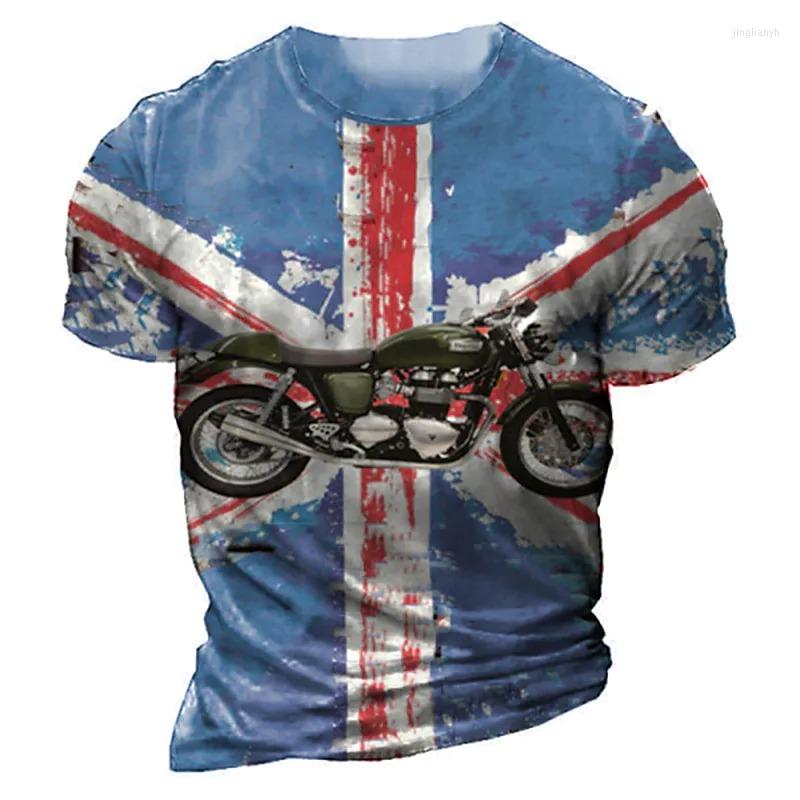 

Men's T Shirts Men's T-Shirt Vintage Motorcycle Print 3D Clothing Round Neck Short Sleeve Casual Cool Top Big Size Shirt Tees, Txzwj-20220625-3