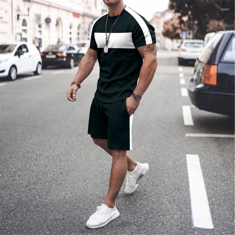 

Men's Tracksuits 2023 Summer Men's 2 Piece Casual Set 3D T-Shirt Shorts Suit Beachashion Short Sleeve Tracksuit, 10
