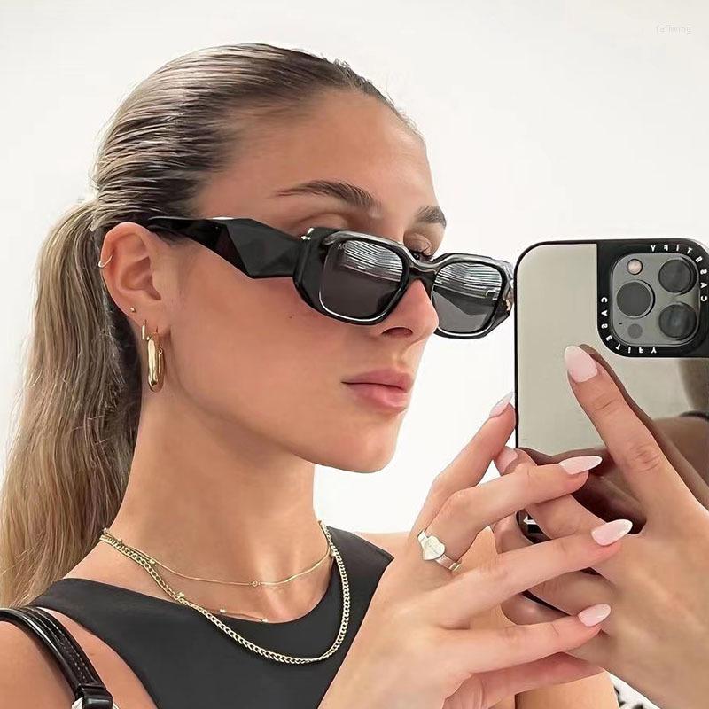 

Sunglasses Irregular Square Woman Brand Designer Sun Glasses Female Small Frame One-piece Mirror Gradient Feminino