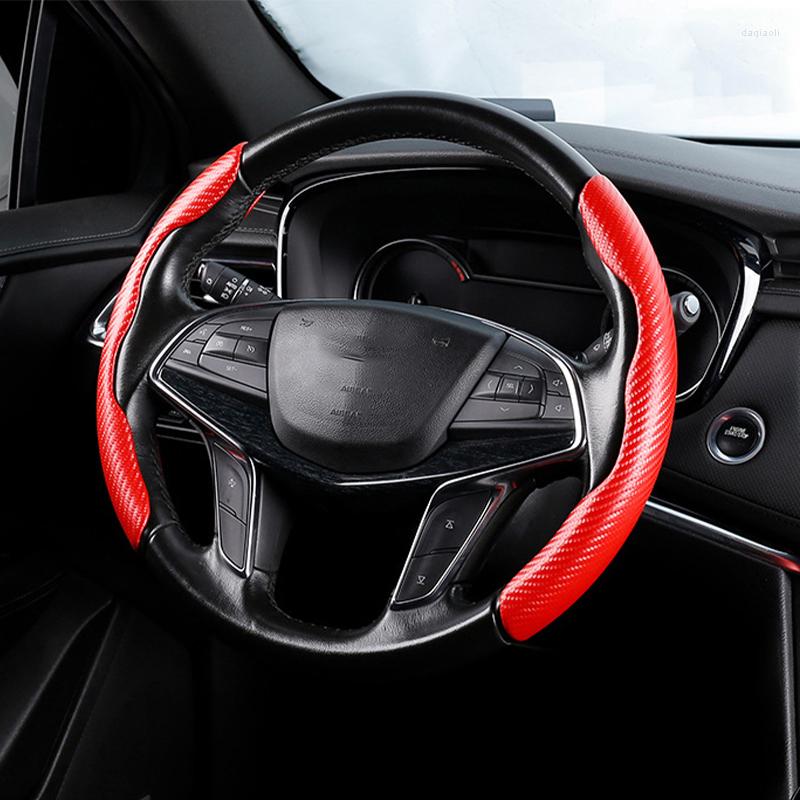 

Steering Wheel Covers Separated Half Carbon Fiber Car Cover Non-Slip Protector Anti Dust Washable Interior Accessories