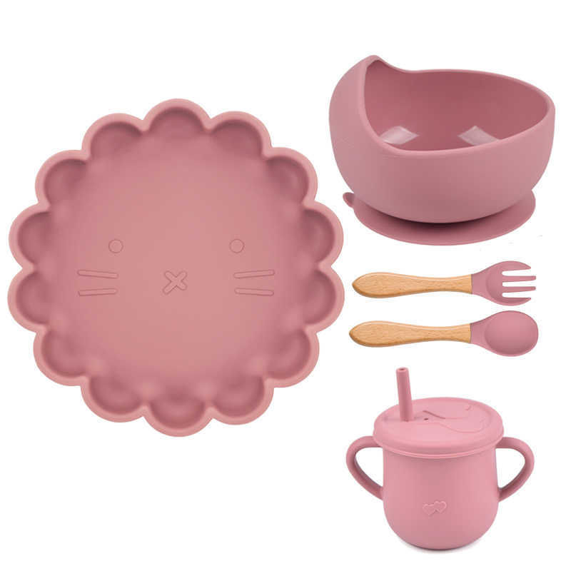 

Cups Dishes Utensils 5Pcs Silicone Baby Feeding Bowl Set Learning Drinking Waterproof Cup Suction Bowl Set Non-Slip Dinnerware Feeding Tableware Set AA230413