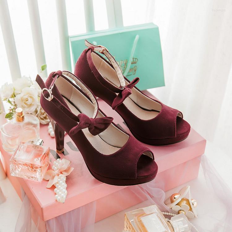 

Sandals Big Size Oversize Large For Women And Ladies Fish Mouth Waterproof Platform Slim Heel Bow Design Fashion, Black