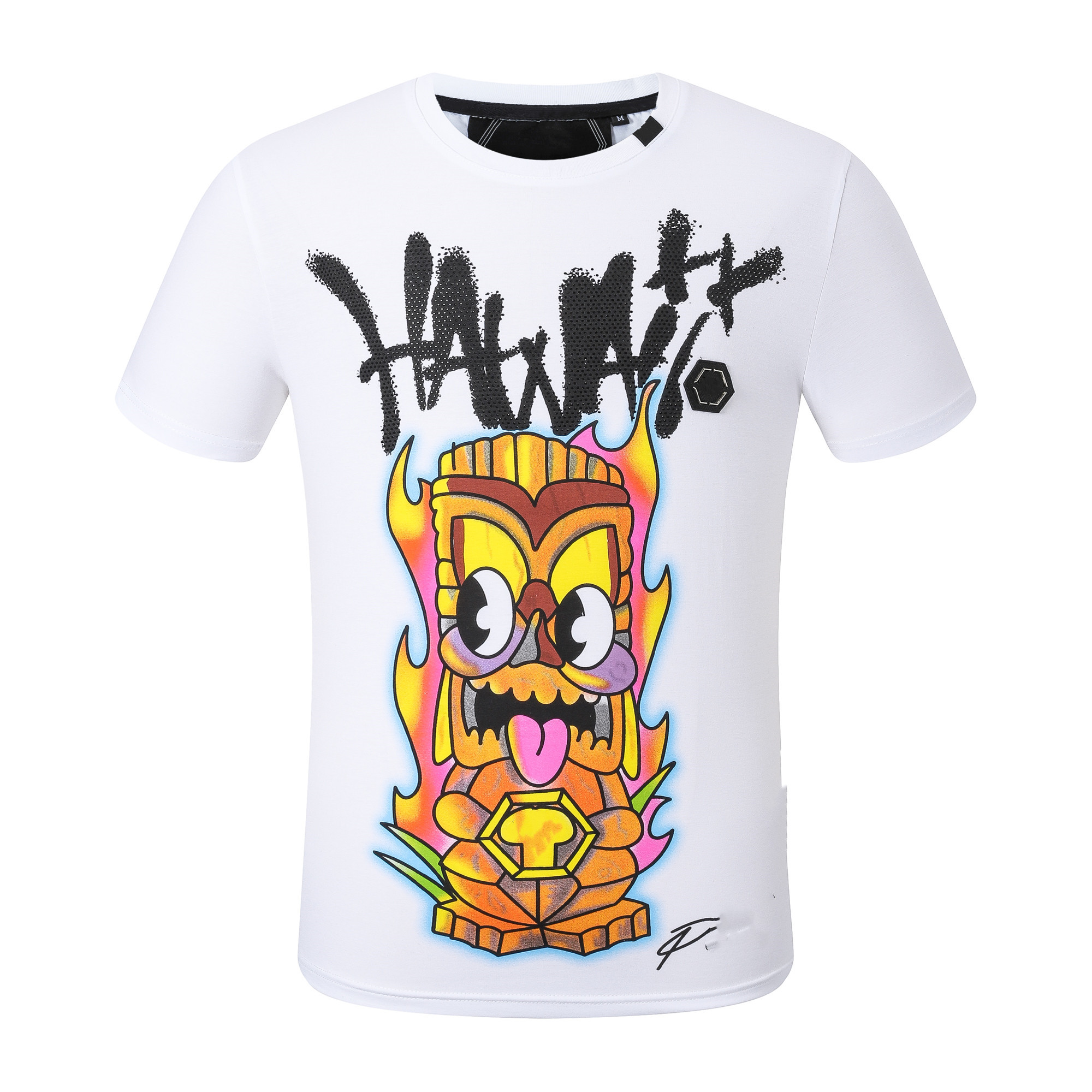 

PP Fashion Men's Designer slim fit T-shirt Summer rhinestone Short Sleeve Round Neck shirt tee Skulls Print Tops Streetwear collar Polos -3XL PP88406, 13