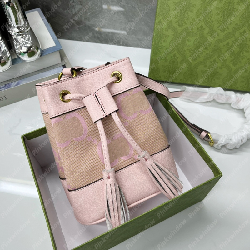 

2023 Mini Bucket Bag Women Ophidia Jumbo G Crossbody Designer Shoulder Bags Canvas Mens Buckets Luxury Handbag Makaron Messenger Bags Wallet, Pink
