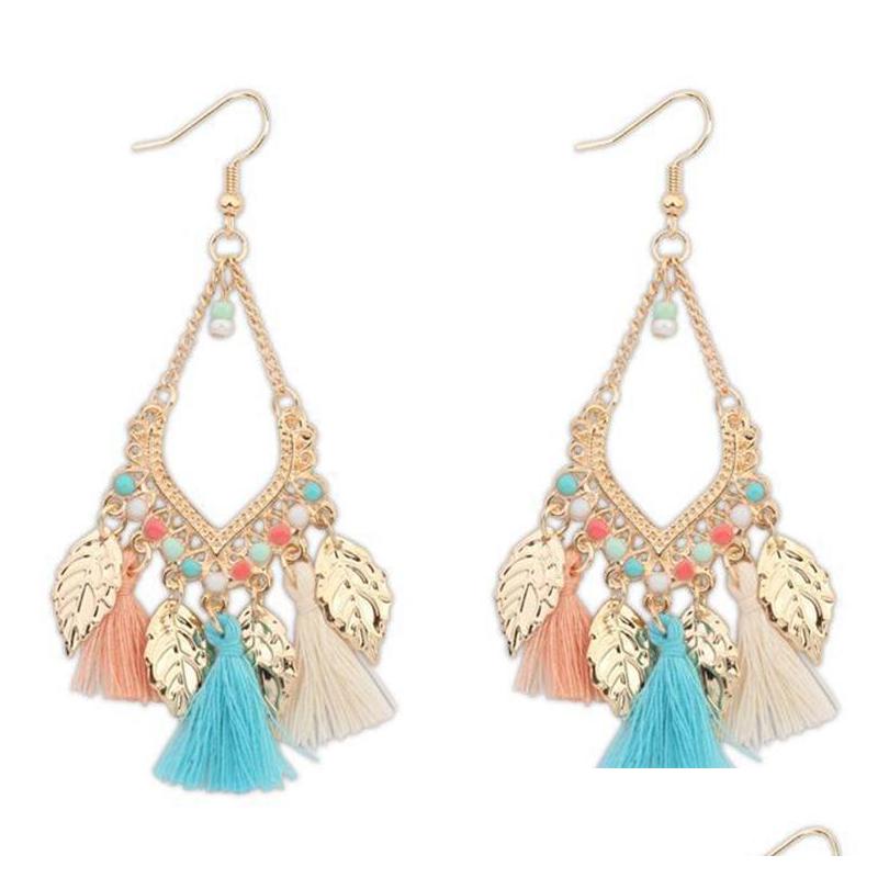 

Dangle Chandelier New Fashion Women Bohemia Colorf Feathers Gold Plated Earrings Tassels Long Earings Tassel Drop Delivery Dhgarden Dhgkh