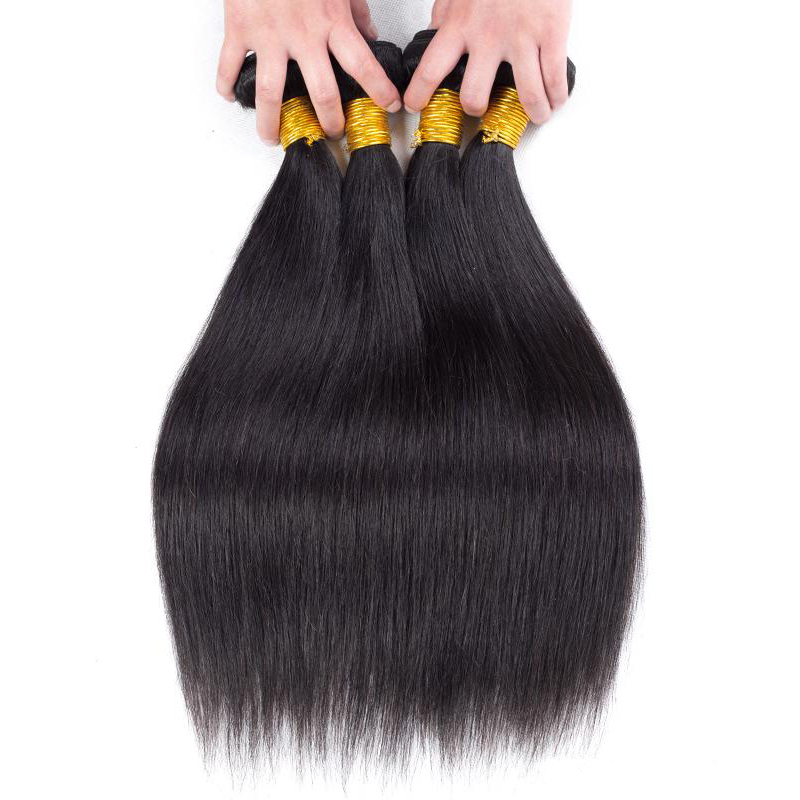 

Bone Straight Human Hair Bundles With Closure Lace Closures Brazilian Hair Weave 3/4 Bundles Closure Remy Hair