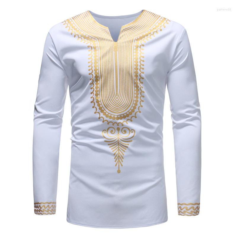 

Ethnic Clothing White African Dashiki V Neck T Shirt Men 2023 Autumn Long Sleeve Clothes Hip Hop Streetwear Camiseta Hombre Xxl