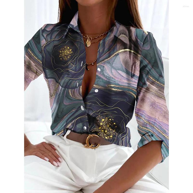 

Women's Blouses Woman Long Sleeve Casual Shirt Elegant Blouse Weekend Fashion Top Temperament Loose, Style 5