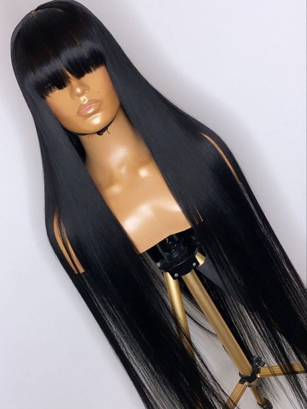

Pervian Human Hair Wigs Straight Hair With Bangs Fringe For Women Brazilian Bob Wig Glueless None Full Lace Wig Synthetic, Wig cap
