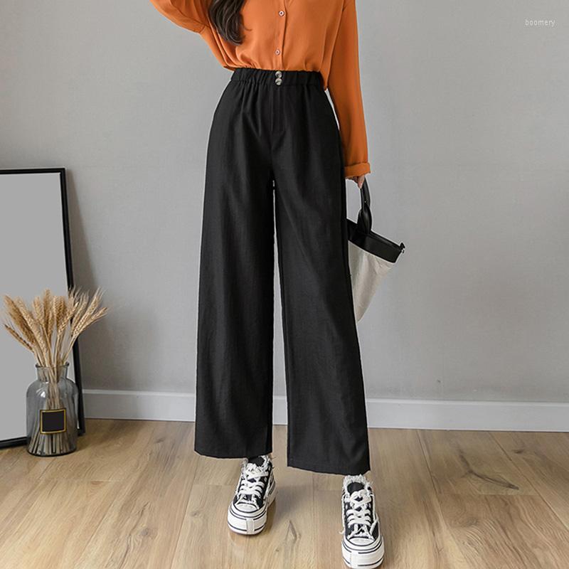 

Women's Pants Cotton Linen Wide-leg Women's Casual Loose Women Summer Vintage High Waist Trousers, Picture shown