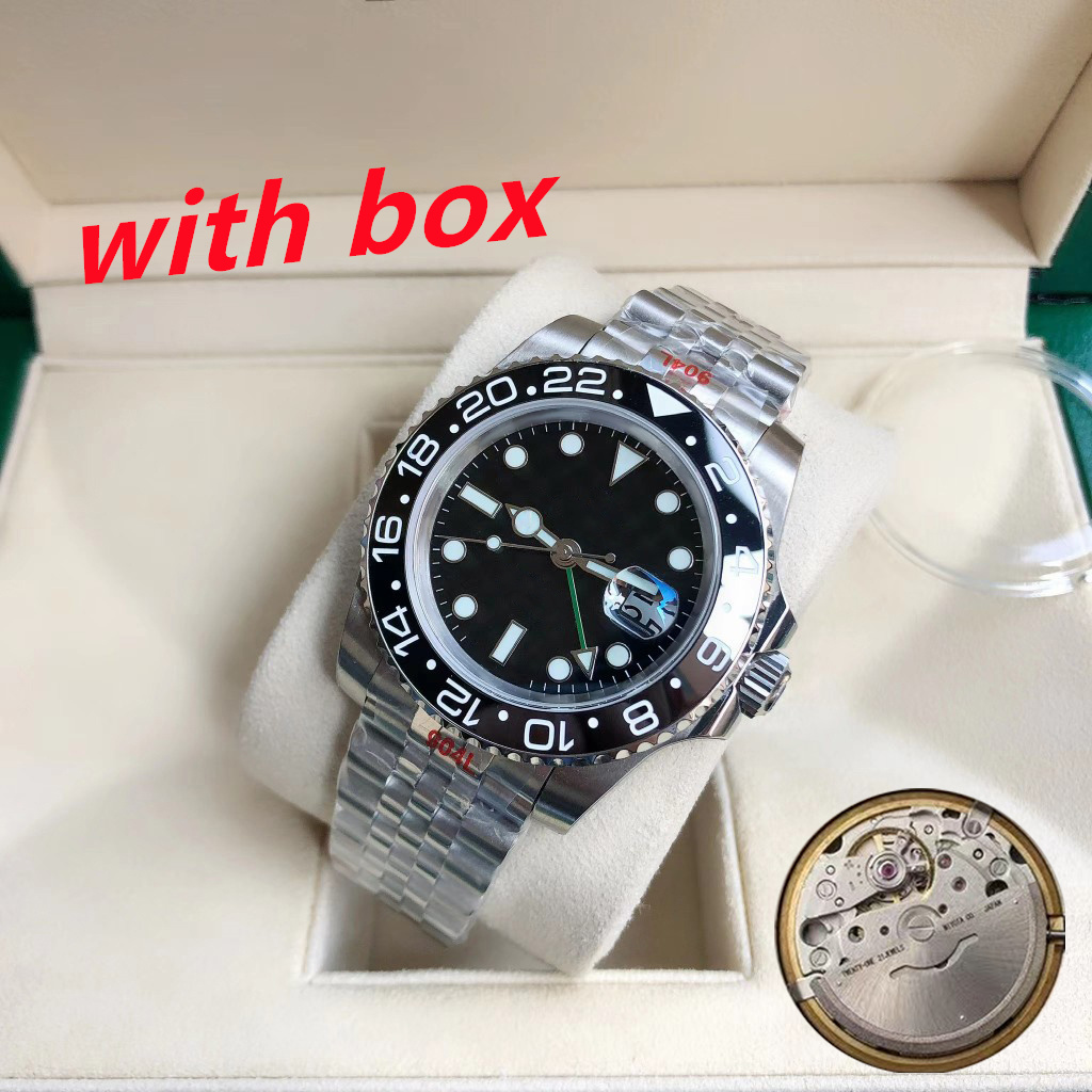 men 41mm automatic mechanical watches full stainless steel Gliding clasp Swim wristwatches sapphire super luminous with box-image-920967073