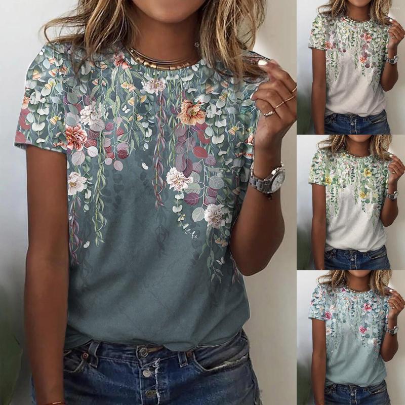 

Women's T Shirts Womens Tees Short Sleeve Daily Spring Boho Print O Neck Tank Tops Workout Women Full Sleeves Large 1