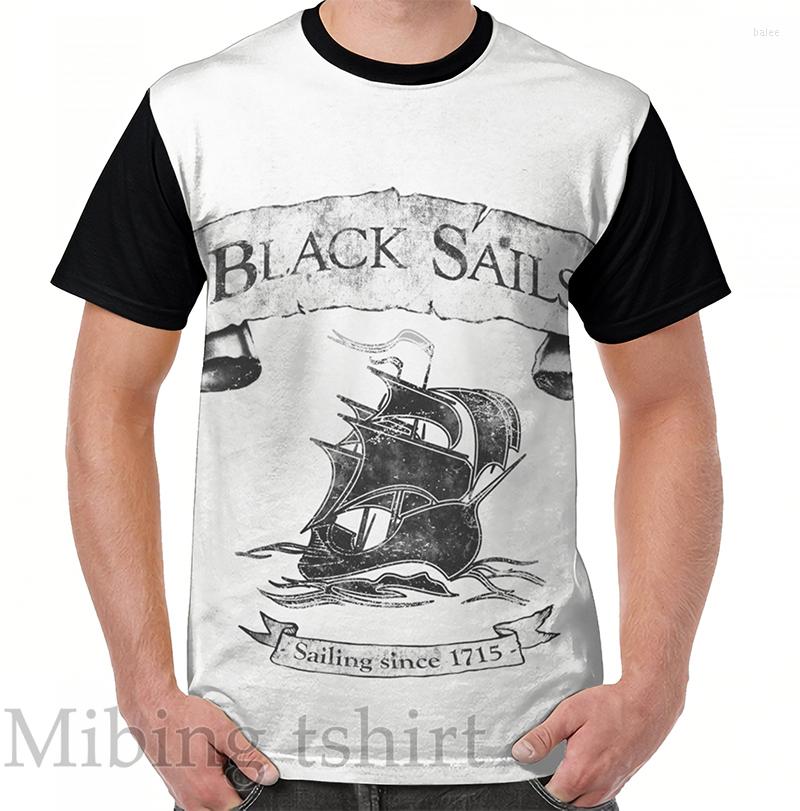 

Men' T Shirts Funny Print Men Shirt Women Tops Tee Black Sails - Sailing Since 1715 Graphic T-Shirt O-neck Short Sleeve Casual Tshirts