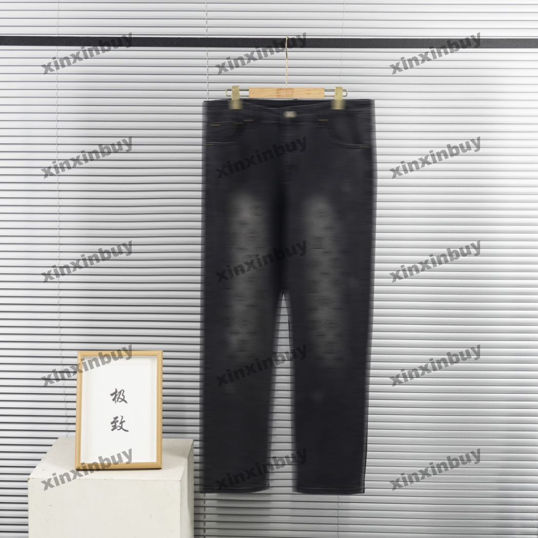 

xinxinbuy Men women designer pant Sport destroyed Letter leather Panelled 1854 Spring summer Casual pants black gray S-2XL, Multi