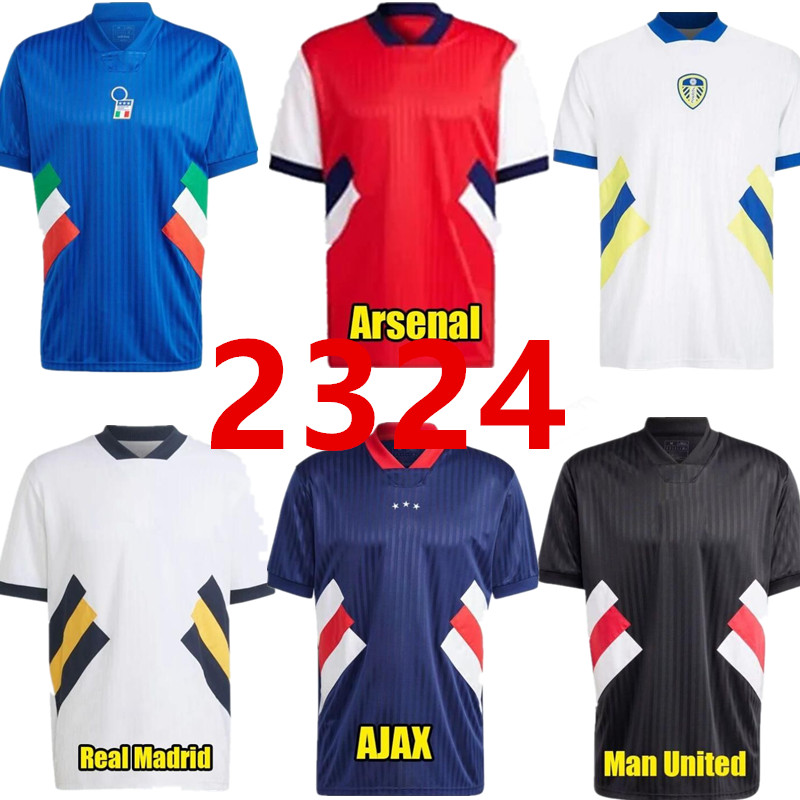 

2023 Remake Retro Soccer Jerseys ICONS italia leeds Boca Juniors Flamengo Real Madrids River Plate retro jersey 666, White