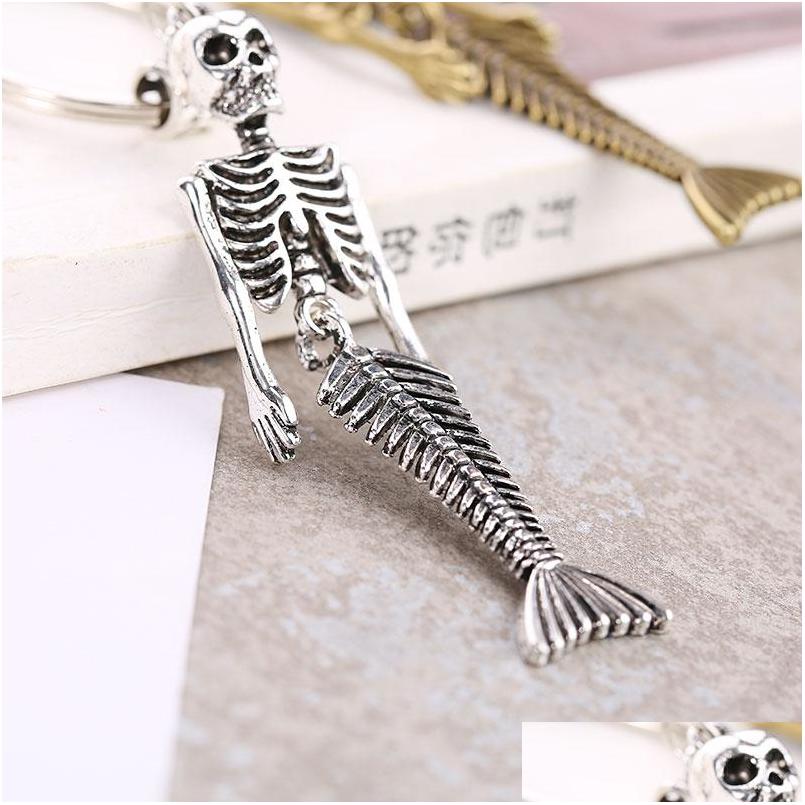 

Keychains Lanyards Punk Skl Mermaid Keychain Alloy Key Chain Metal Fashion Accessories Classic Design Keyrings Drop Deliver Dhgarden Dh7Md