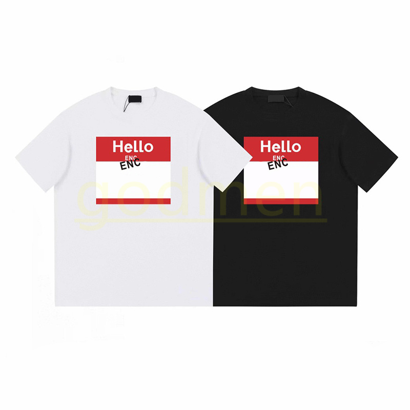 

Men Womens Black White T Shirt Couples Summer Short Sleeve Tees Mens Logo Print Pure Cotton Tops Size XS