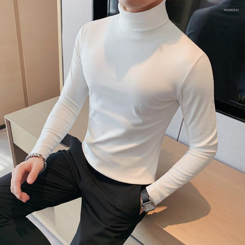 

Men's T Shirts 2023 Brand Clothing Man Spring Autumn Casual Long Sleeve T-shirt/Male Slim Fit Fashion High Collar Pullover T-shirts S-4XL, Black