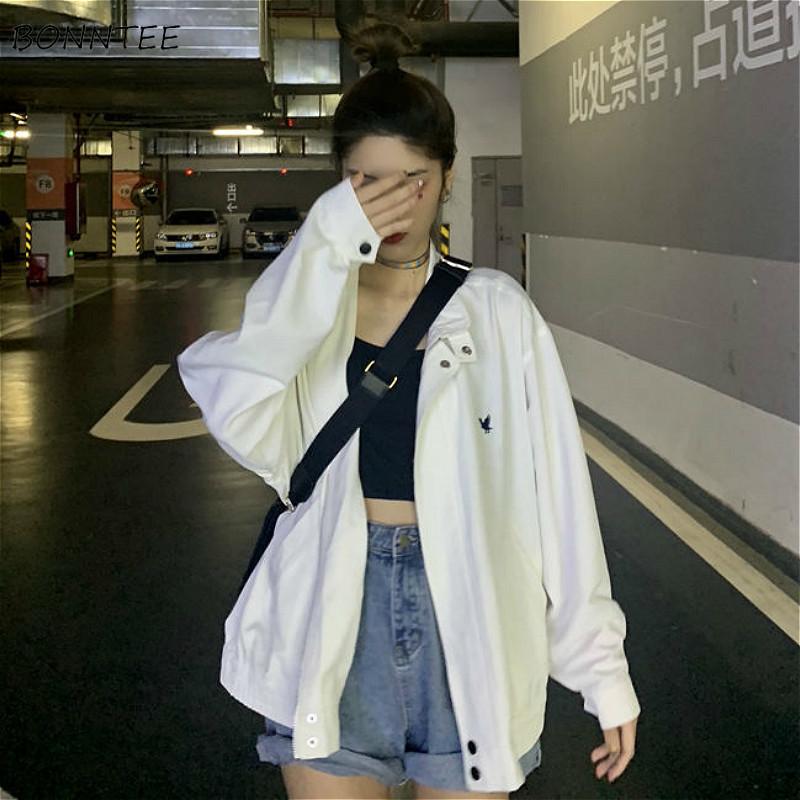 

Women' Jackets Sun-proof Women BF Style Chic Summer Leisure Trendy All-match Teens Outwear Est College Classic White Femme Jacket