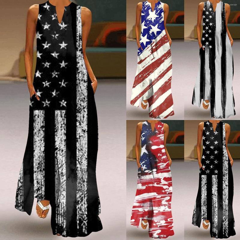 

Casual Dresses Independence Day For Women V Neck Dress Maxi Mother Of The Long Length, Grey